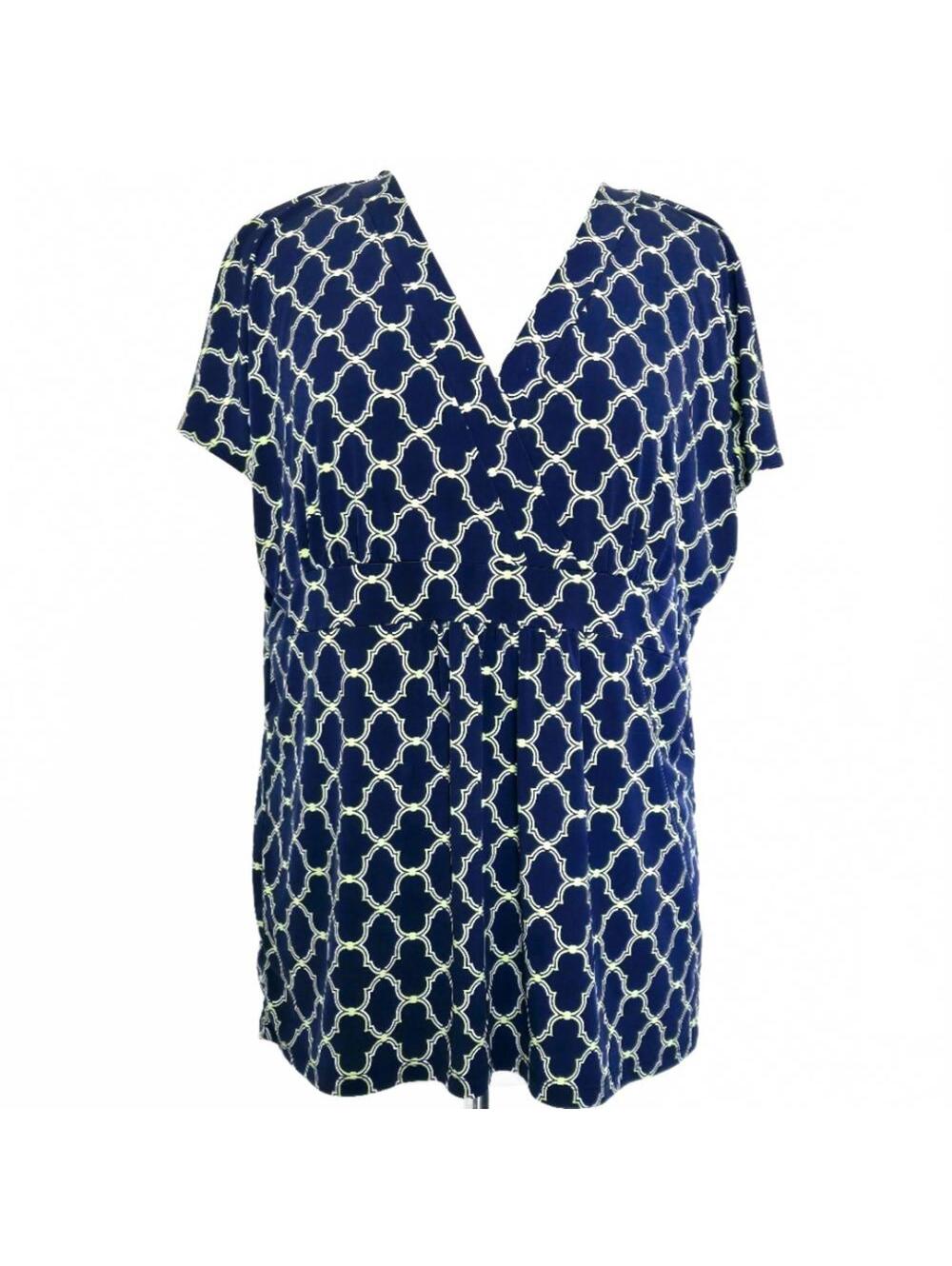 Merona Geometric V-Neck Blouse Plus Size XXL